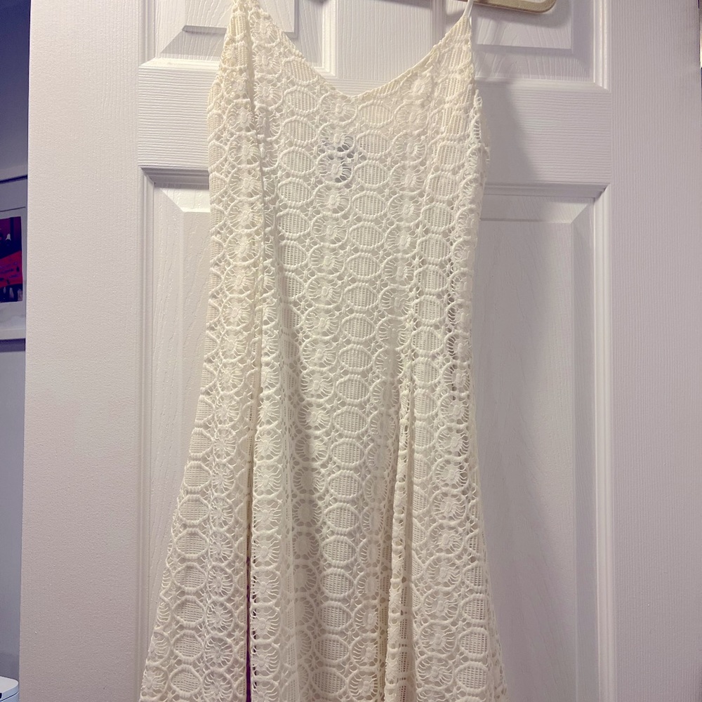 White aqua dress perfect for graduation and wedding events